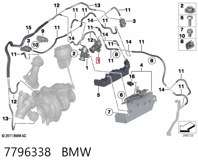 7796338 BMW Клапан перетворювач тиску наддуву (соленоїд)