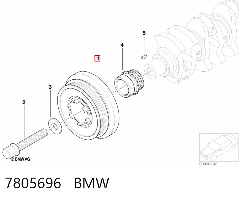 7805696 BMW Демпфер колінвалу