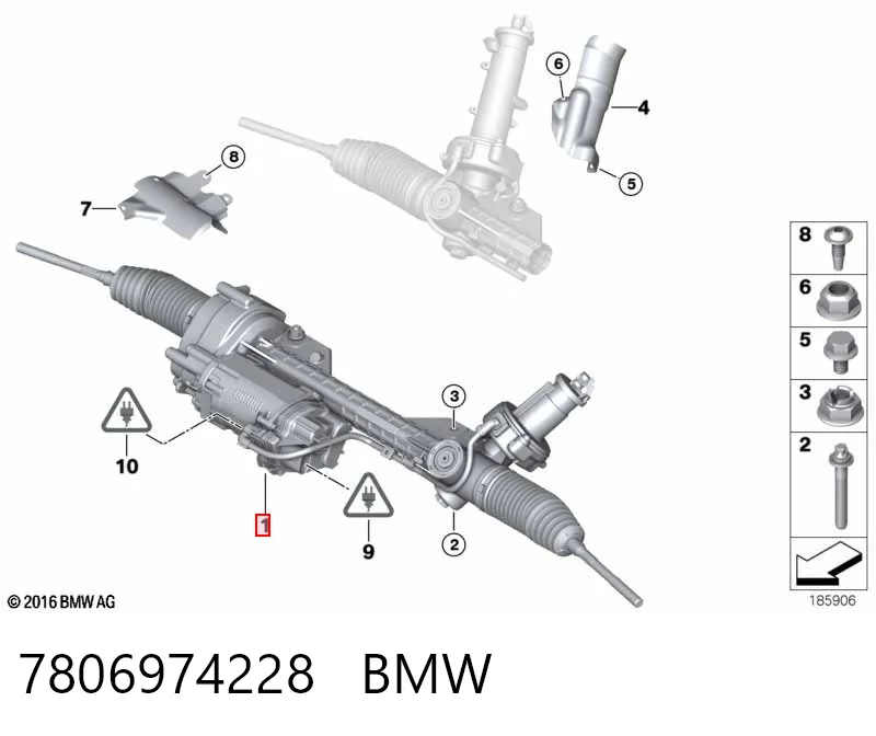 7806974228 BMW Рейковий рульовий механізм