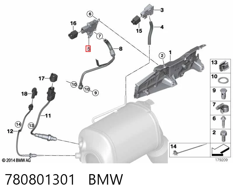 780801301 BMW Датчик тиску вихлопних газів