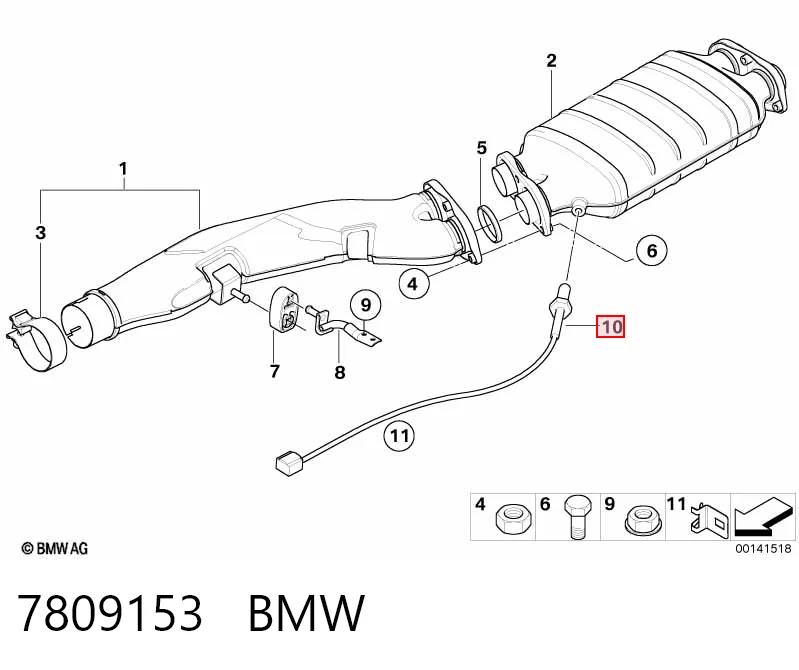 7809153 BMW Датчик температури відпрацьованих газів (ВГ), до каталізатора