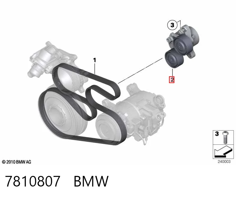 7810807 BMW Натяжна планка поліклинового ременя