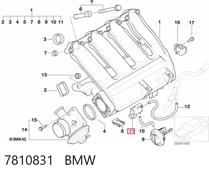 7810831 BMW Клапан соленоїд регулювання заслонки EGR