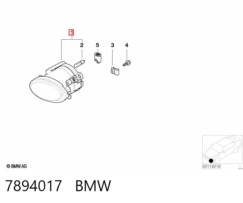 Фара протитуманна, ліва BMW 3 