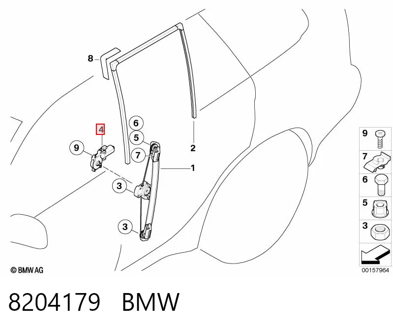Моторчик склопідйомника двері задніх, лівих BMW 51338204179 ціна, від 23.33 USD