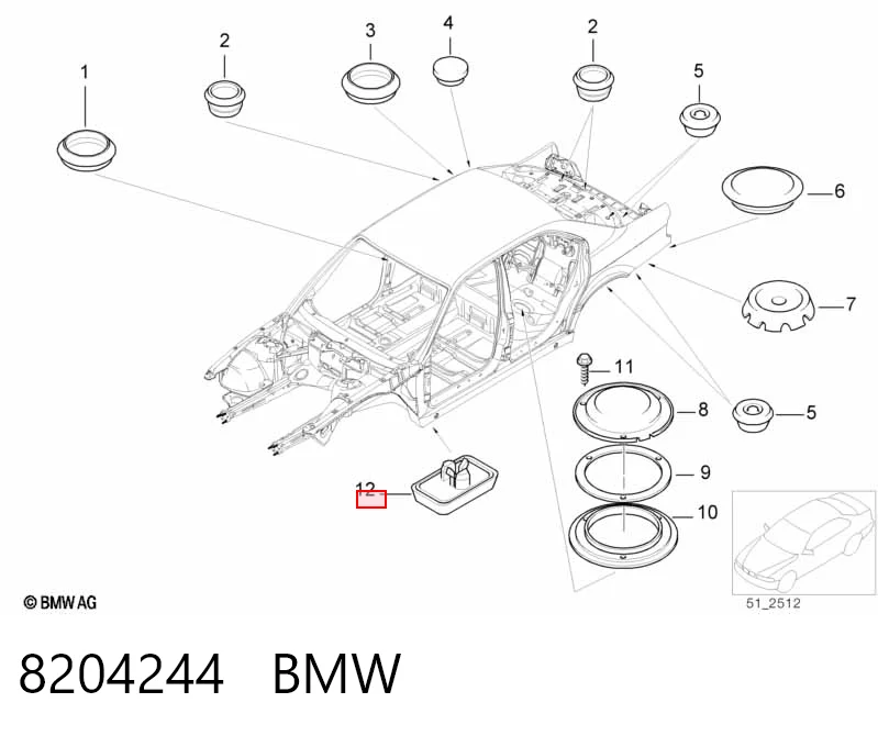 8204244 BMW Подушка домкрата нижня, поддомкратники