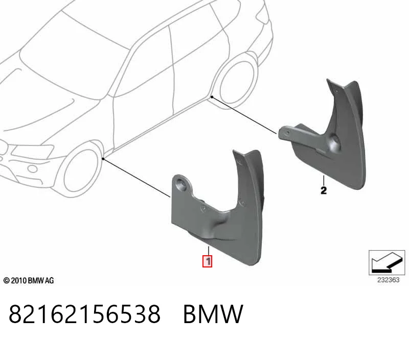 Бризковики передні, комплект BMW X3 F25