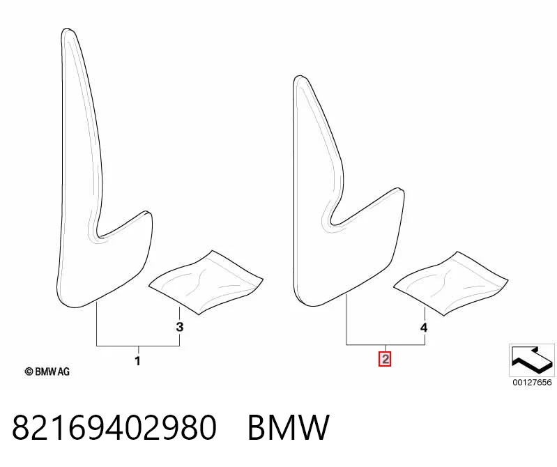 Бризковики задні, комплект BMW 3 E36
