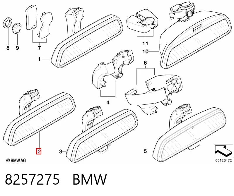 Салоне дзеркало заднього виду на BMW 7  E38