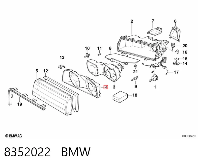 Купити Фара права BMW 7  E38