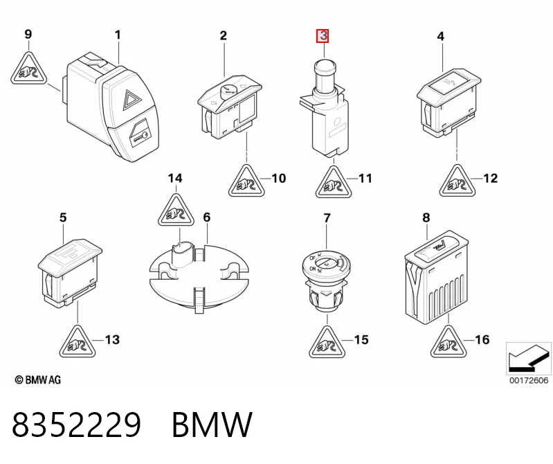 8352229 BMW Перемикач керування люком