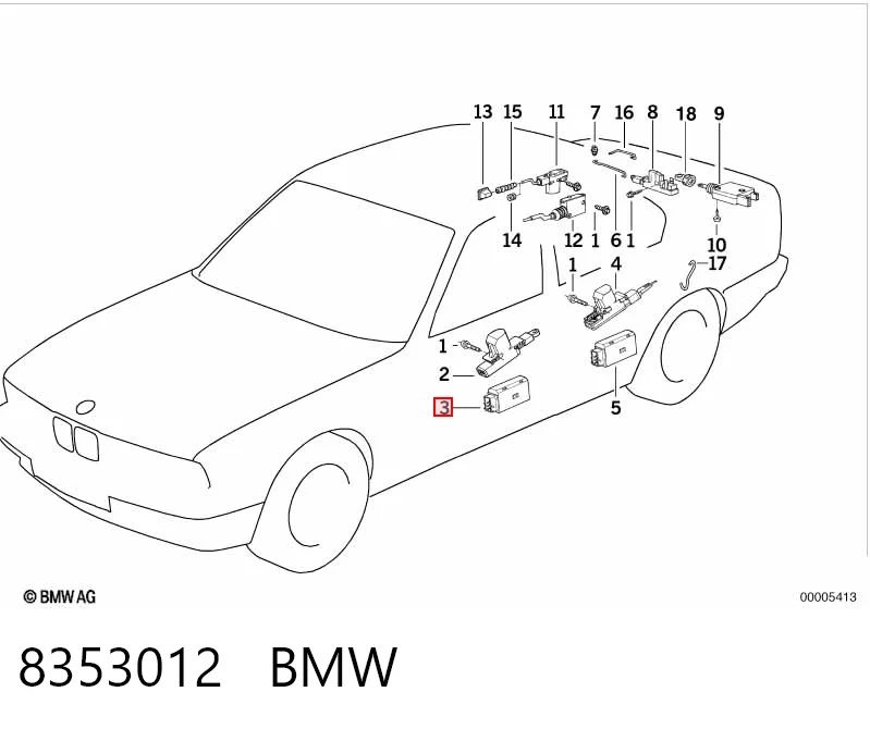 8353012 BMW Актуатор замка дверей, передній