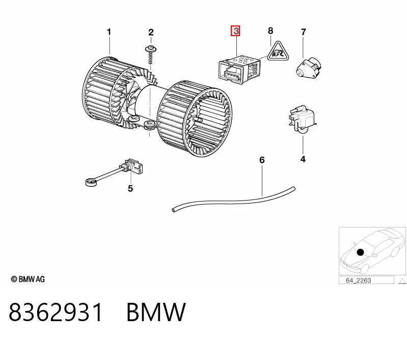 8362931 BMW Регулятор оборотів пічки