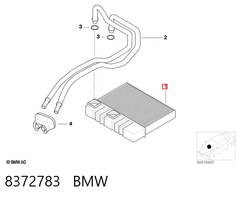 8372783 BMW Радіатор опалювача салону