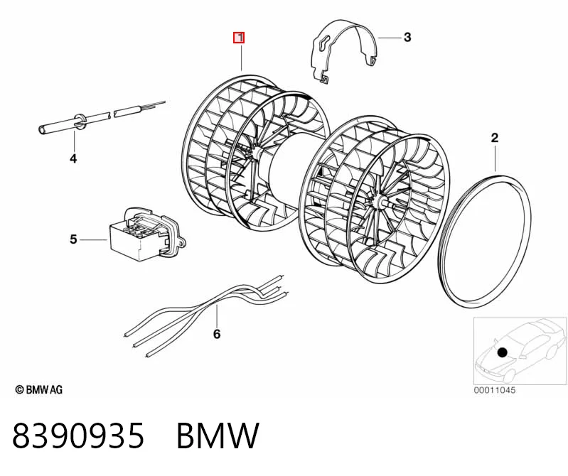 8390935 BMW Електромотор пічки