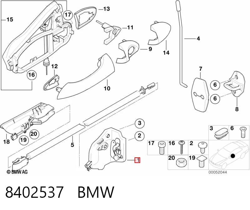 8402537 BMW Замок водійських дверей