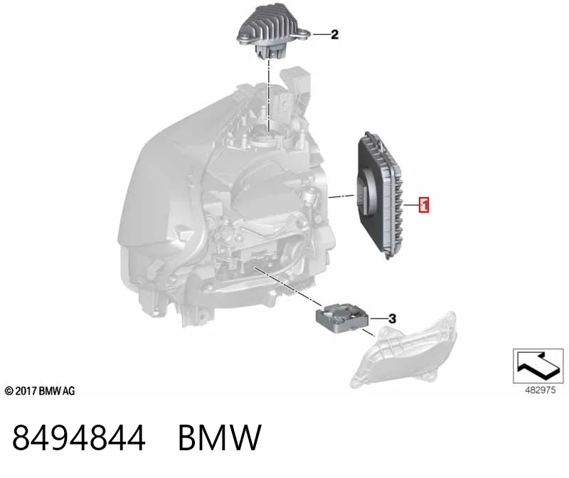 8494844 BMW Блок упавленія автосвітла