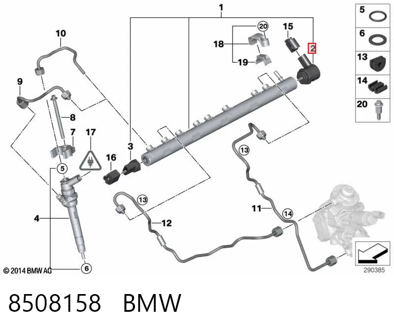 8508158 BMW Клапан високого тиску