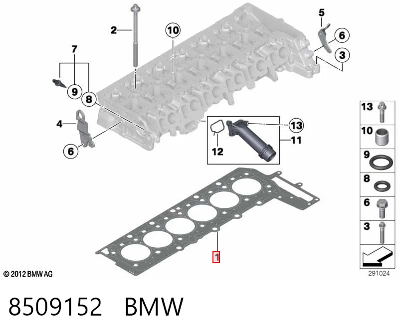 8509152 BMW Прокладка під головку