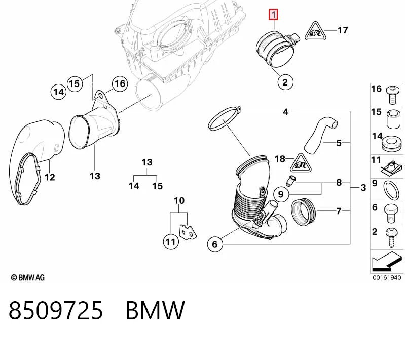 8509725 BMW Датчик витрати повітря