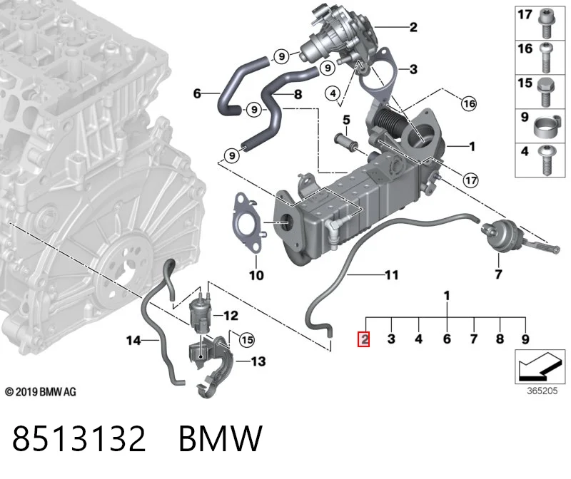 8513132 BMW Клапан рециркуляції відпрацьованих газів EGR