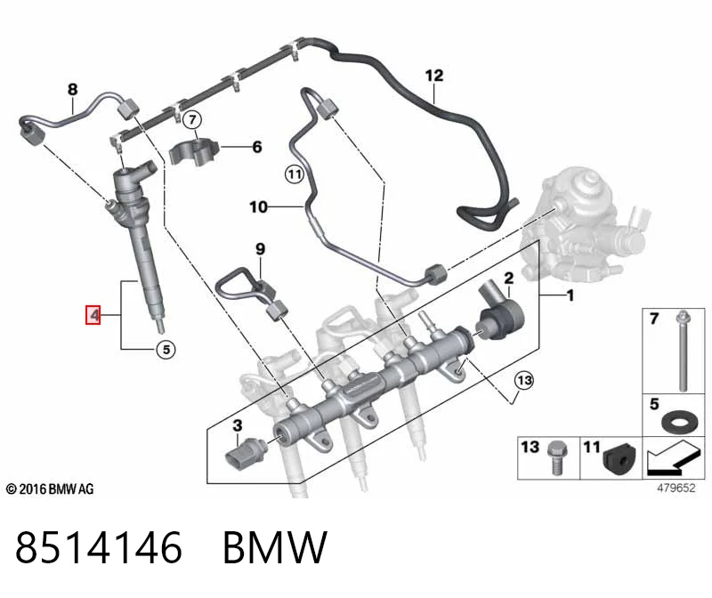 8514146 BMW Форсунка вприску палива