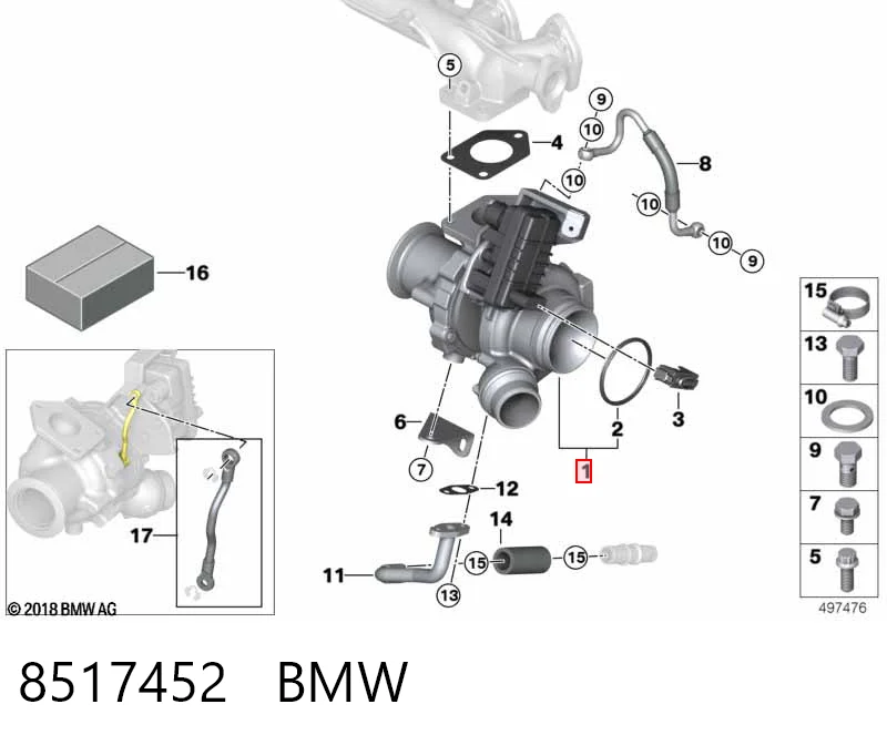 Турбіна BMW 8517452 ціна, від 277.44 USD