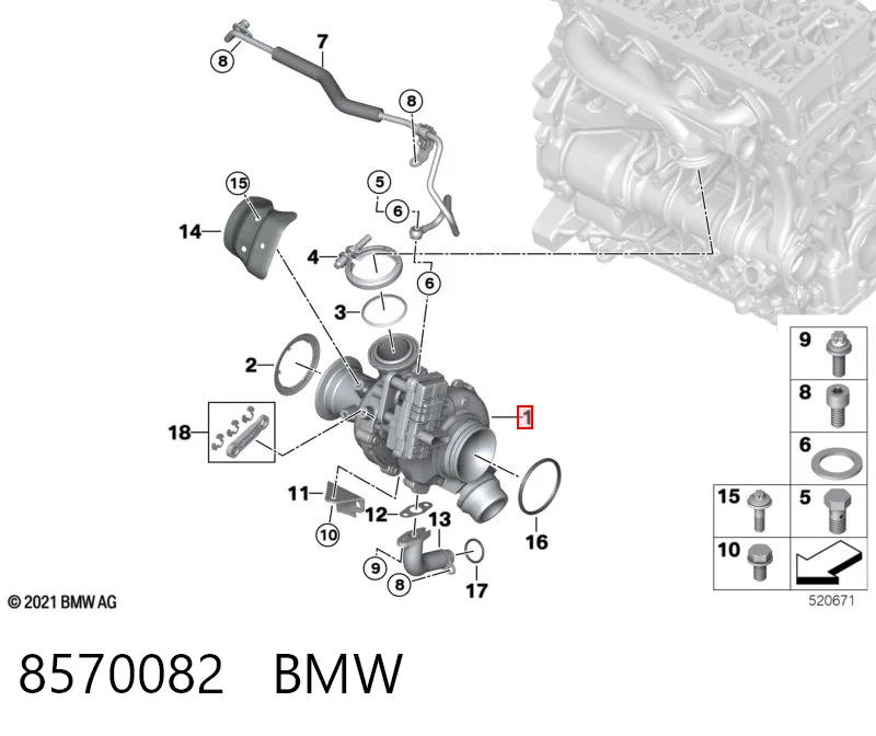 8570082 BMW Турбонаддув