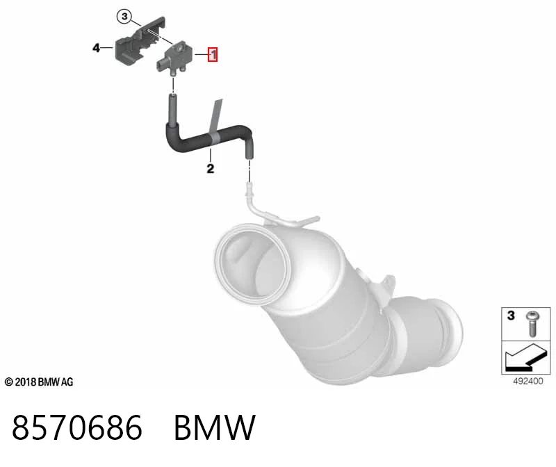 8570686 BMW Датчик тиску вихлопних газів