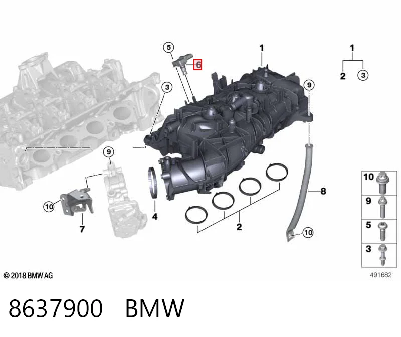 8637900 BMW Датчик наддува