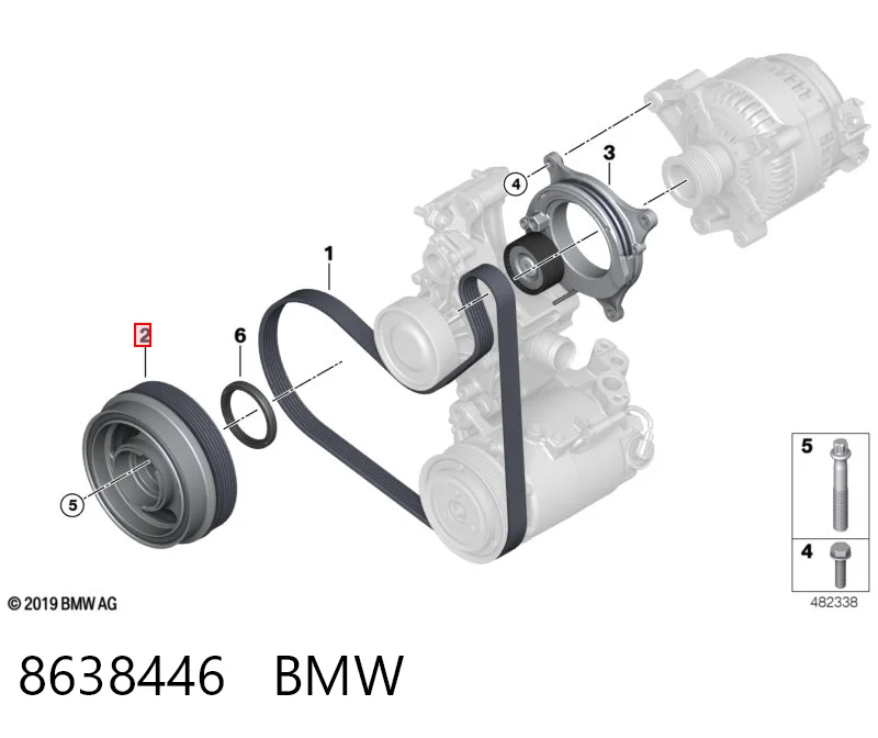 8638446 BMW Демпфер колінвалу