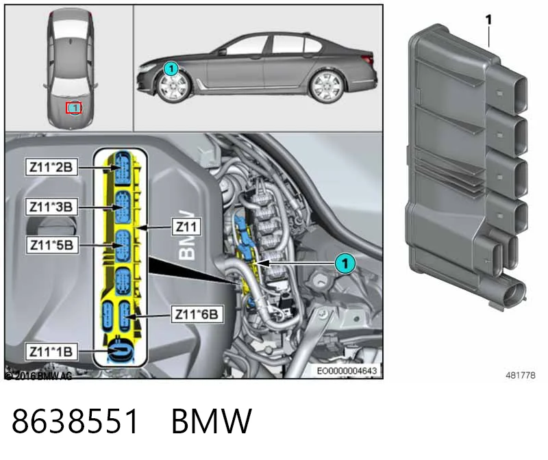 8638551 BMW Блок комфорту