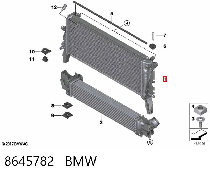 8645782 BMW Радіатор охолодження двигуна