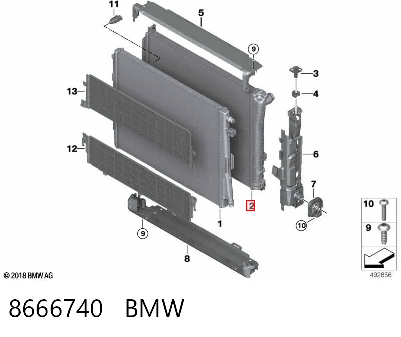 8666740 BMW Радіатор охолодження двигуна