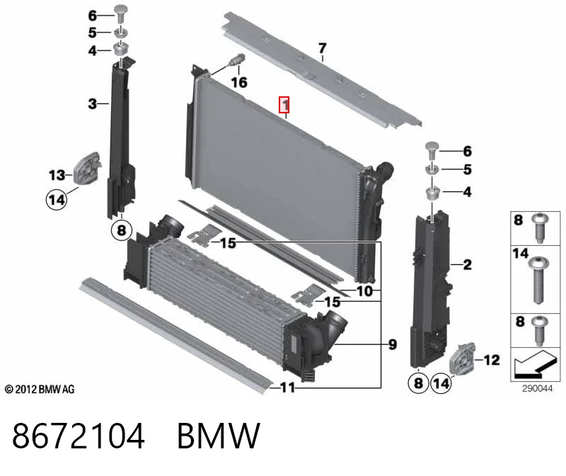 8672104 BMW Радіатор охолодження двигуна