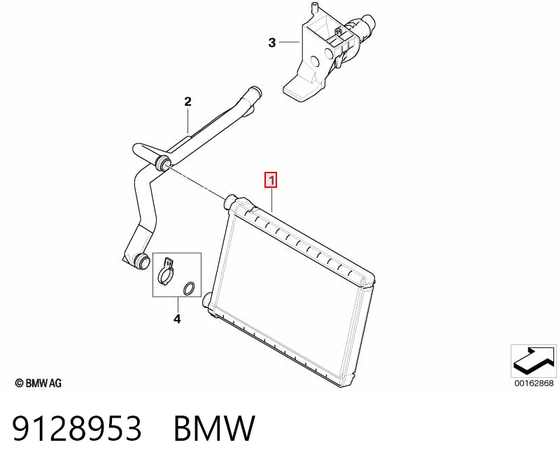 9128953 BMW Радіатор опалювача салону