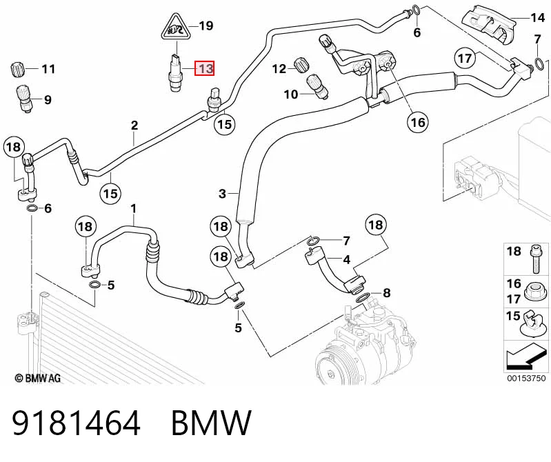 9181464 BMW Датчик тиску