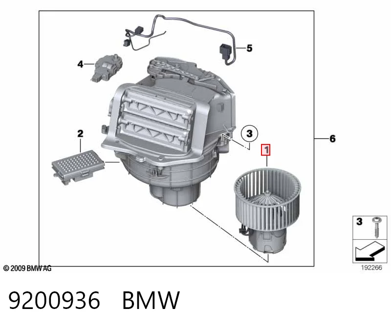 9200936 BMW Електромотор пічки