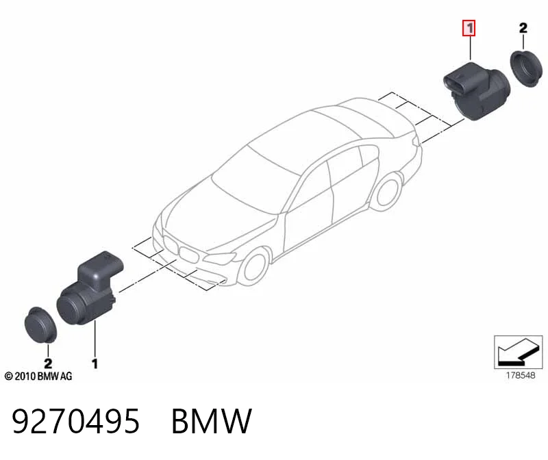 9270495 BMW Датчик сигналізації паркування (парктронік), передній