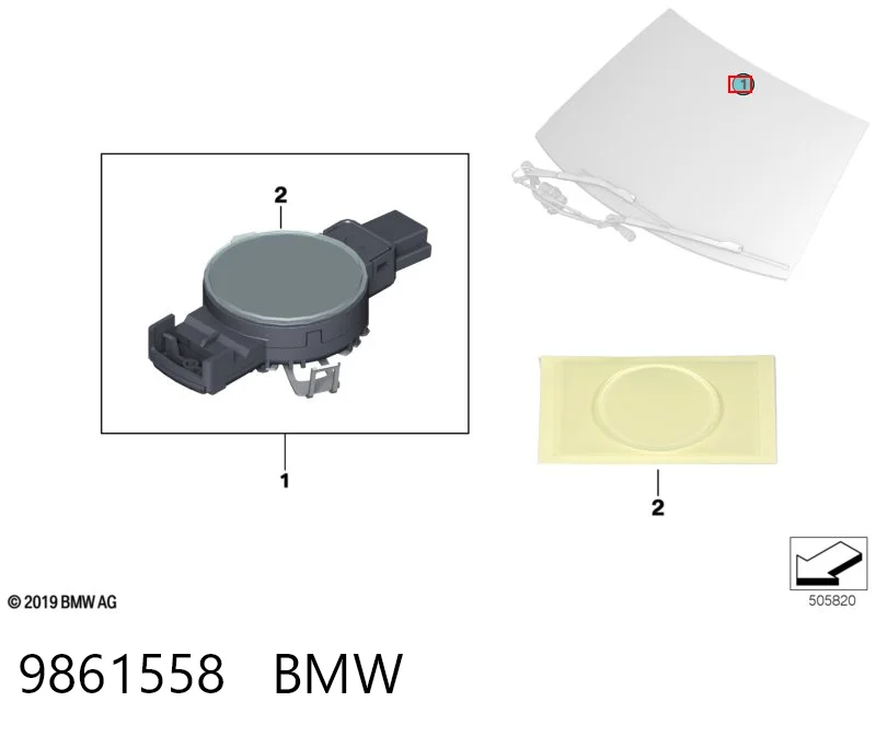 9861558 BMW Датчик дощу