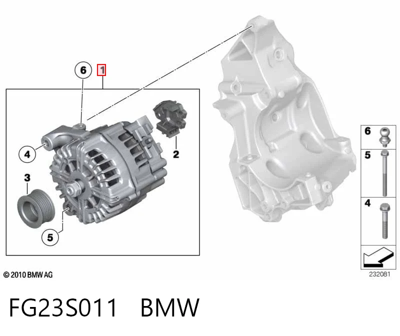 FG23S011 BMW Авто генератор